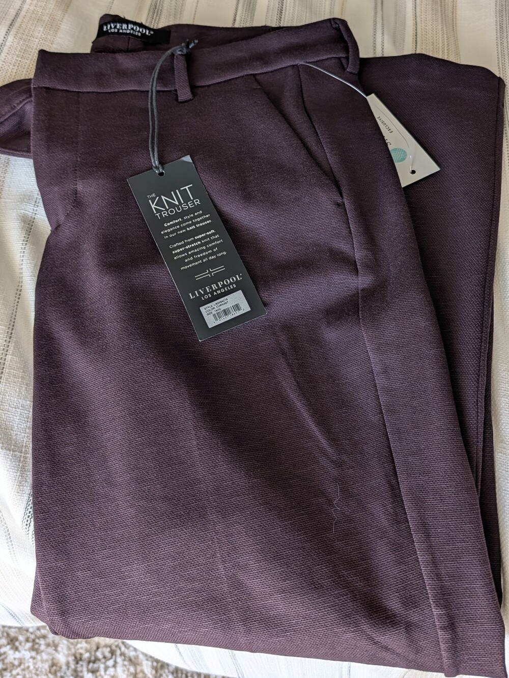 Liverpool Knit Trousers in Burgundy